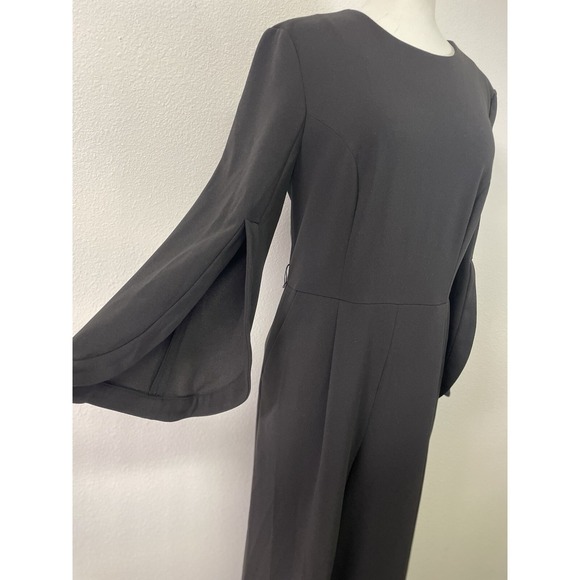 Calvin Klein Pants - Calvin Klein Womens Jumpsuit Pleated Front 3/4 Bell Sleeve Wide Leg Pockets Sz 6